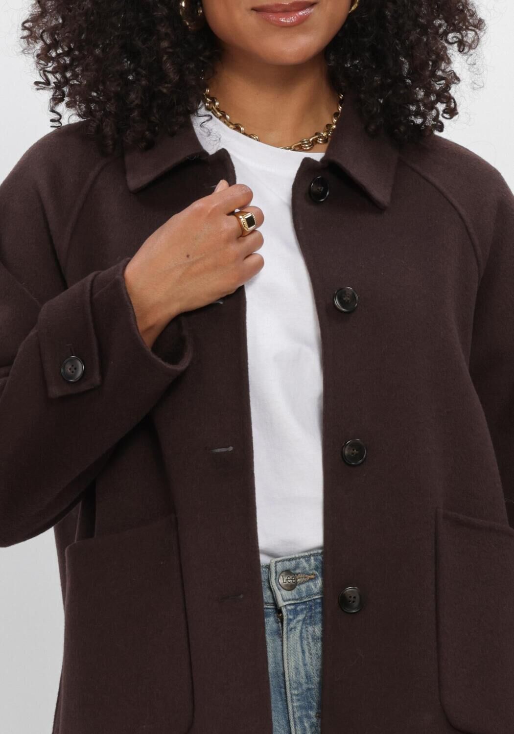 Braune WITHBLACK Jack WBLLUCIA MEL WOOL JACKET - large