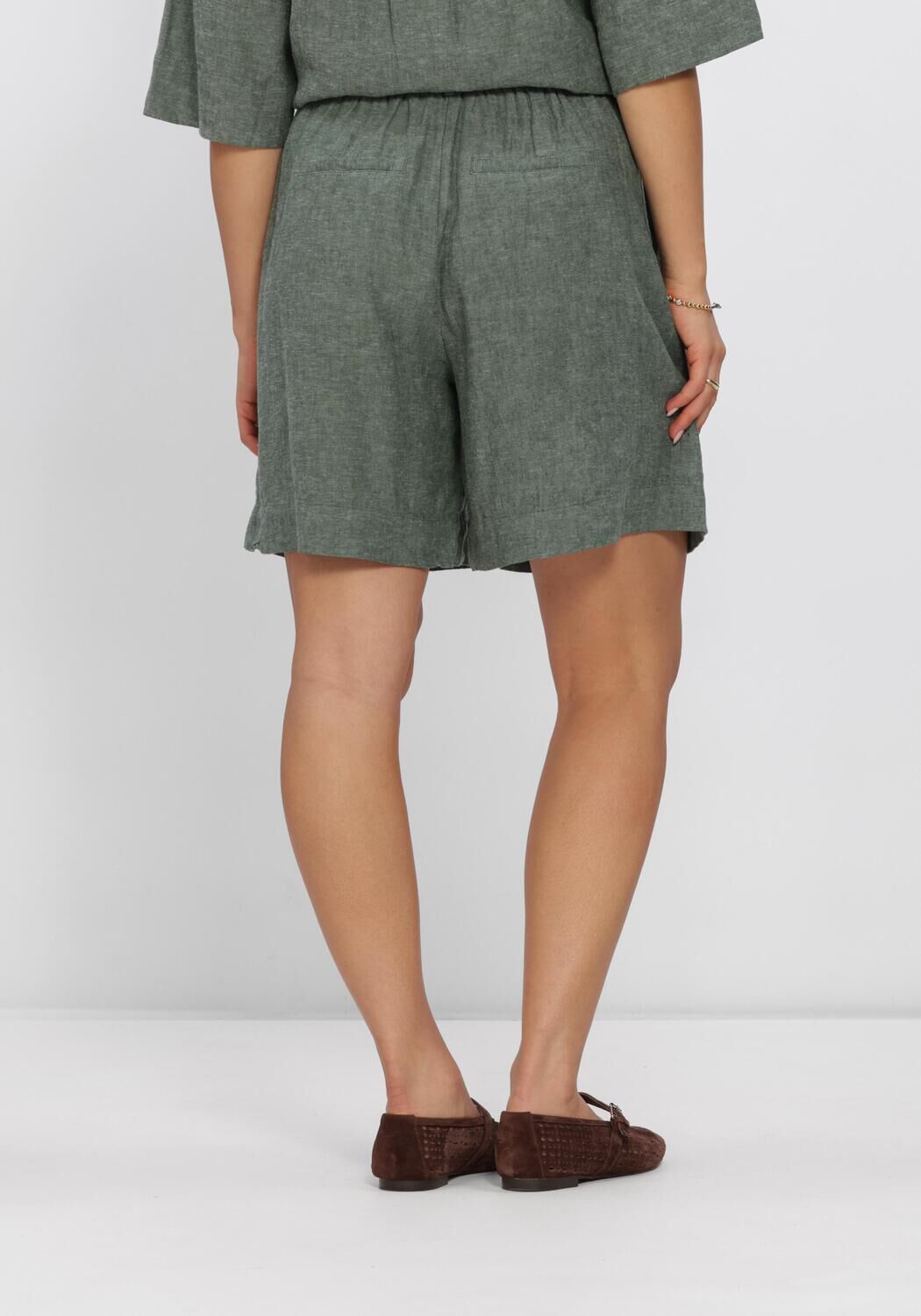 Gr&uuml;ne MSCH COPENHAGEN Hosen MSCHVIANA GINIA HW SHORTS - large