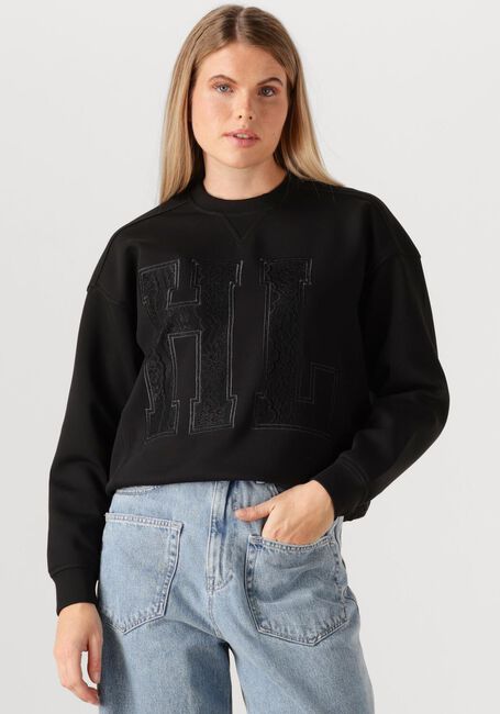 Schwarze HAUTE L'AMITIÉ Sweatshirt LACE APPLICATION SWEAT - large
