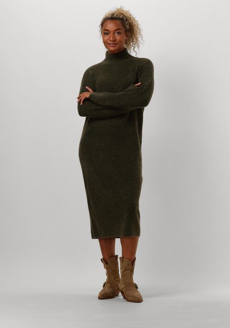 Grüne SELECTED FEMME Midikleid SLFMALINE LS KNIT DRESS HIGH NECK - large