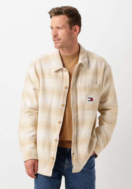 Beige TOMMY JEANS Hemden TJM BADGE CHECK OVERSHIRT - large