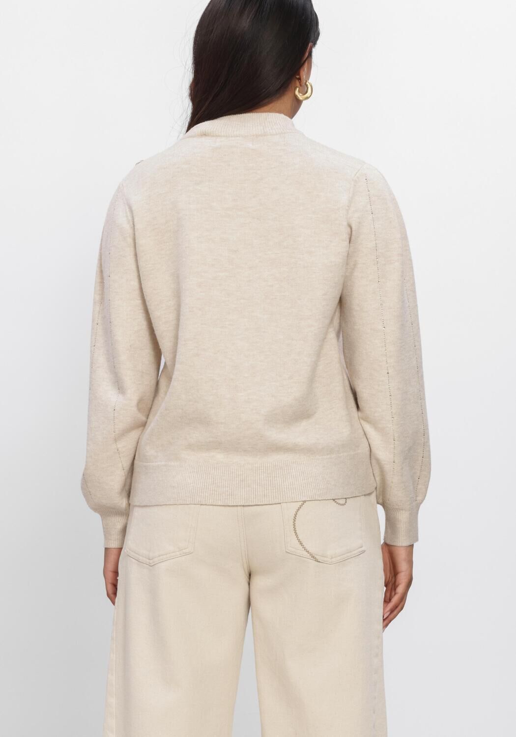 Beige NUKUS Pullover MOLLY PULLOVER STRASS - large