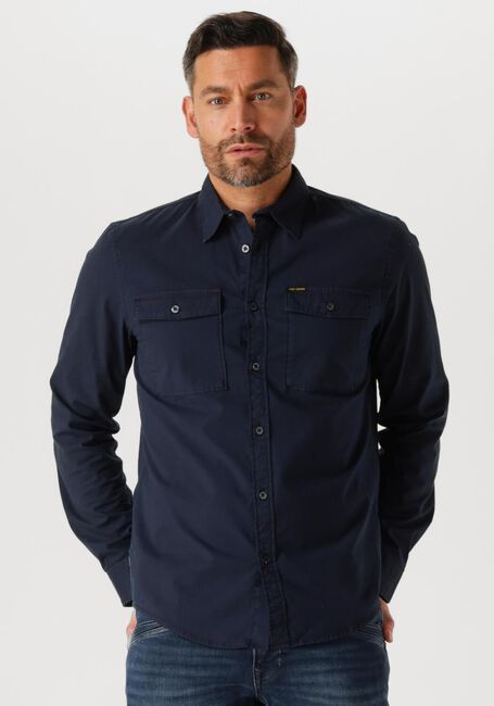 Blaue PME LEGEND Casual-Oberhemd LONG SLEEVE SHIRT LIGHT GD POPLIN STRETCH - large