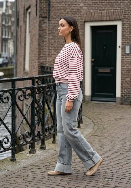 Wei&szlig;e CATWALK JUNKIE Pullover STRIPED SWEATER WITH ELASTIC HEMS - large