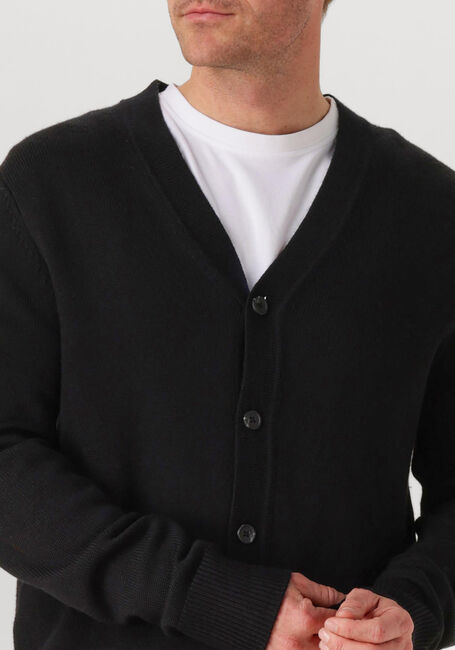Schwarze SELECTED MEN Strickjacke SLHTRAY LS MERINO CHUNKY V-NECK CARDIGAN - large