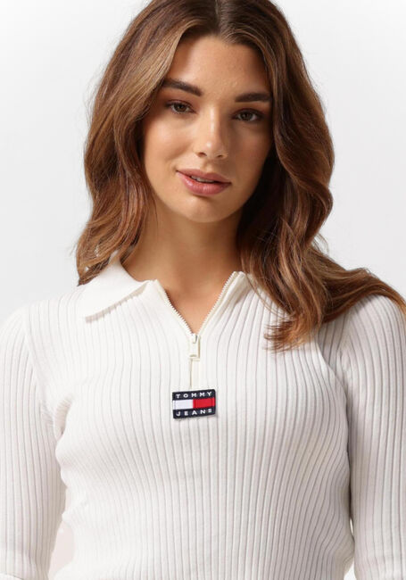 Weiße TOMMY JEANS Pullover SWEATERS HALF ZIPP - large
