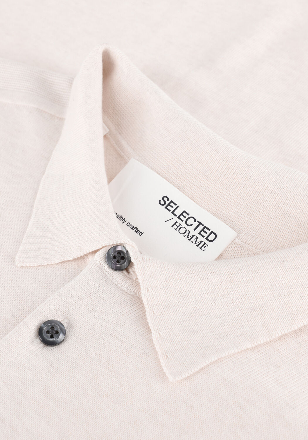 Nicht-gerade weiss SELECTED MEN Polo-Shirt SLHBERG SS POLO NECK B - large