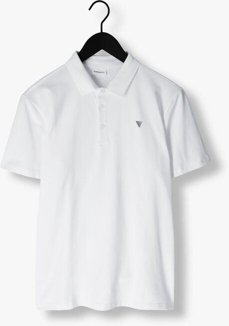 Weiße PUREWHITE Polo-Shirt POLO WITH BUTTON PLACKET AND SMALL PRINT ON CHEST - large
