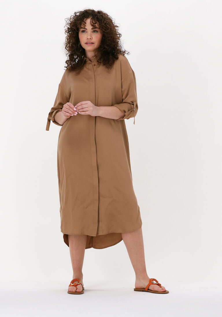 braune simple midikleid woven dress rooney twill