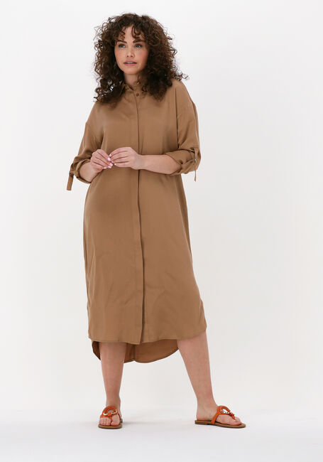 Braune SIMPLE Midikleid WOVEN DRESS ROONEY TWILL - large