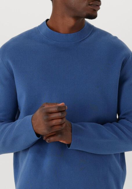 Blaue SELECTED MEN Pullover SLHMIKE LIGHT LS KNIT RELAXED MOCK NECK - large
