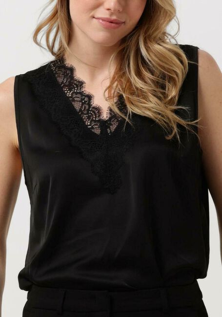 Schwarze SUMMUM Top SINGLET SILKY SATIN - large