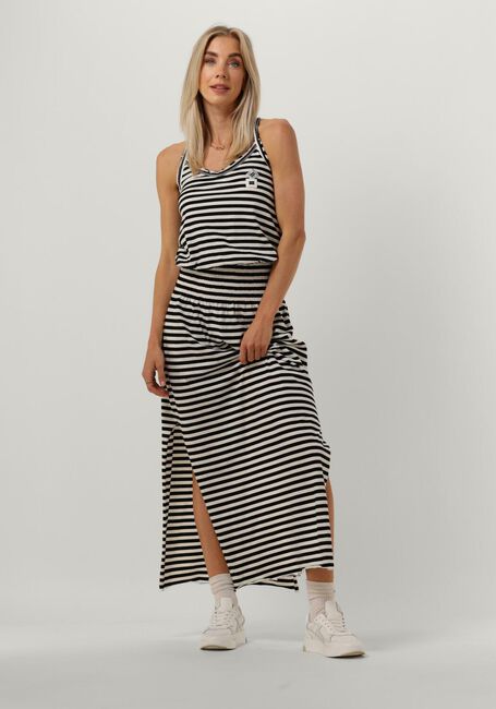 Schwarze 10DAYS Midikleid SMOCK DRESS STRIPE - large