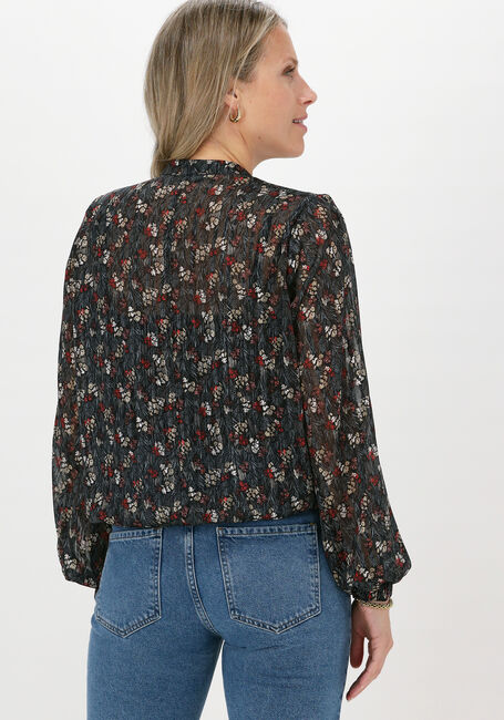 Schwarze SUMMUM Blusen BLOUSE SMALL FLOWER LUREX - large