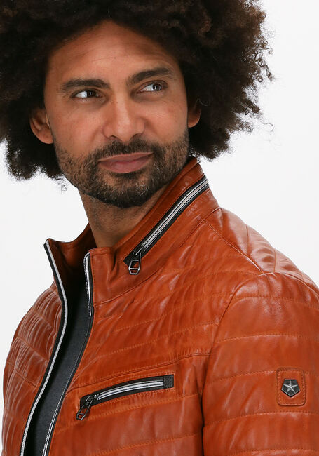 Orangene MILESTONE Lederjack DAMIANO - large