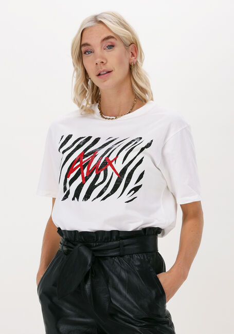 Ecru ALIX THE LABEL T-shirt LADIES KNITTED ZEBRA ALIX T SHIRT - large