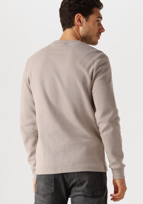 Sand CALVIN KLEIN Pullover WOVEN LABEL WAFFLE LS TEE - large