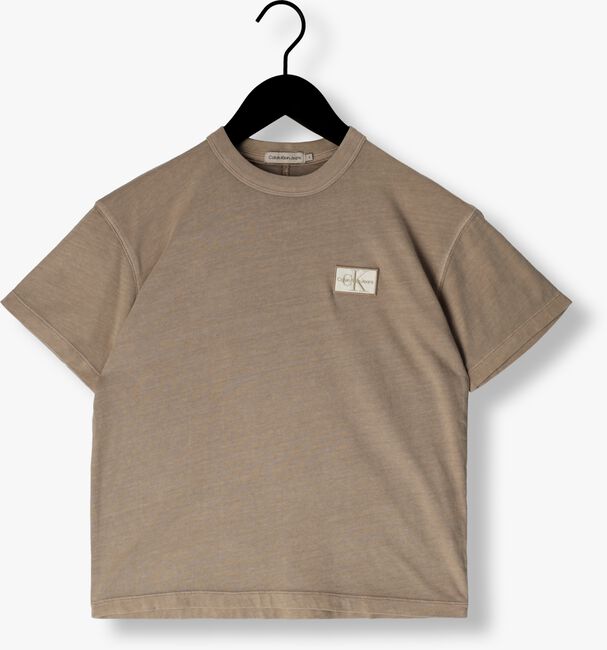 Braune CALVIN KLEIN T-shirt BADGE MINERAL DYE SS T-SHIRT - large