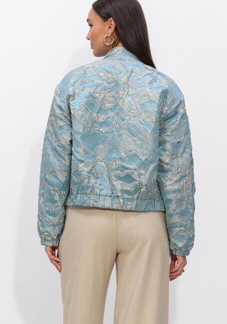 Hellblau JANSEN AMSTERDAM Jack QWEN JASJE 219 GJ BOMBER LONG SLEEVE GOLD JACQUARD - large