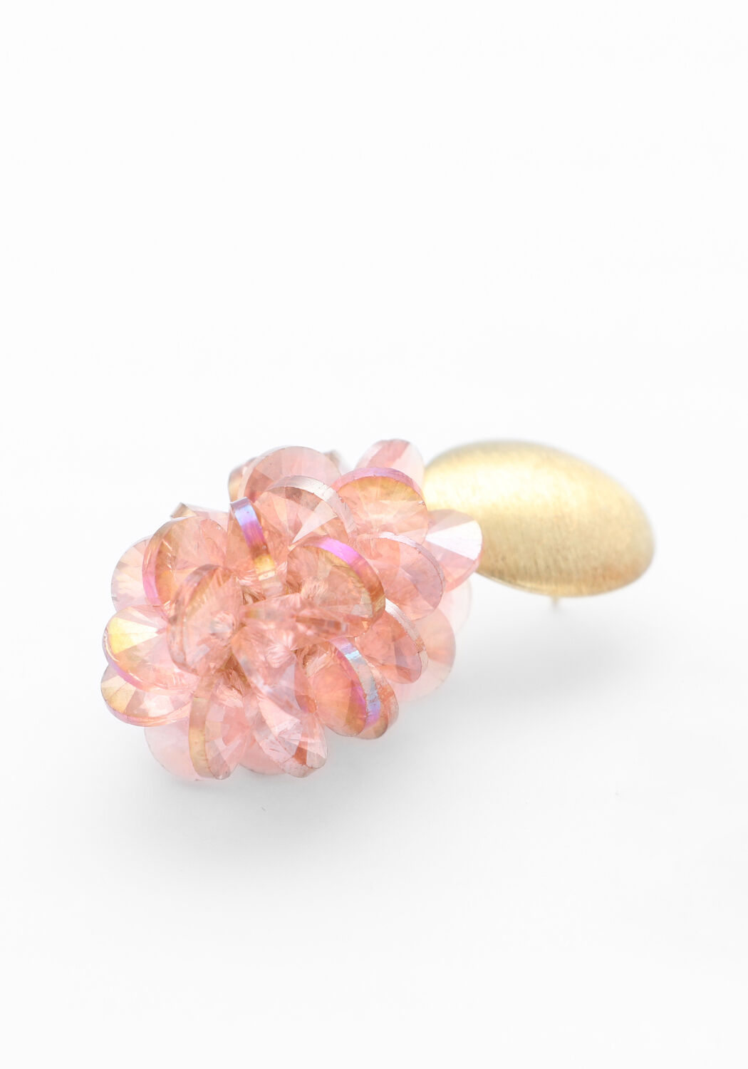 Rosane LOTT. GIOIELLI Ohrringe THICK OVAL CRYSTAL SEQUINS - large