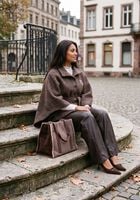 Braune LIU JO Schal LOGO - CLOACK/PONCHO - medium