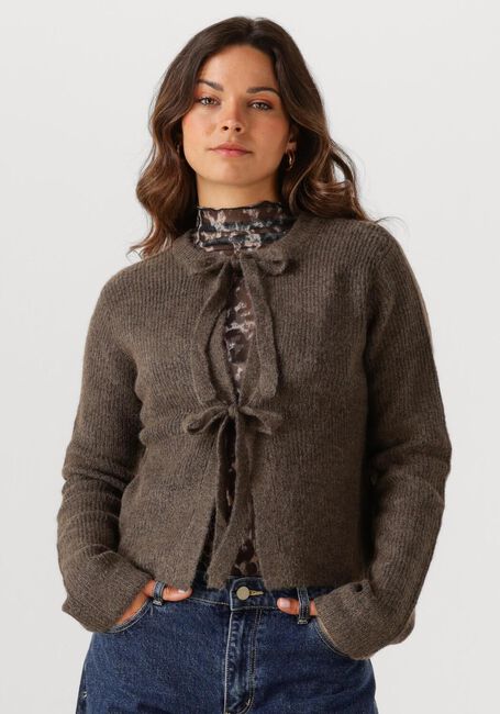 Braune OBJECT Strickjacke OBJPARVI KNIT CARDIGAN - large