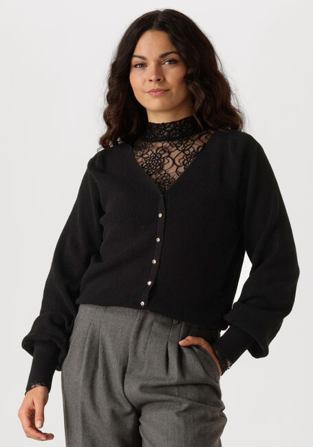 Schwarze JANSEN AMSTERDAM Strickjacke FN261 VEST BELLE - large