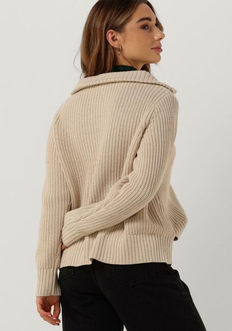 Sand CC HEART Pullover AVERY ZIP KNIT SWEATER - large
