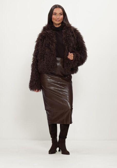Braune STUDIO AR Fake-Fur-Jack MILLIE FAUX TIBET LAMB - large