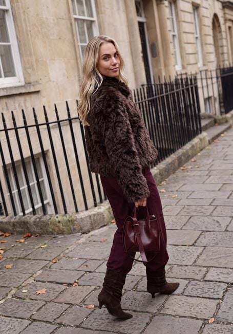 Braune SUMMUM Fake-Fur-Jack JACKET SOFT FAUX FUR - large