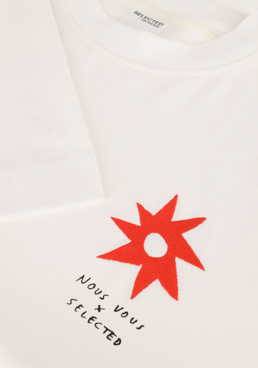 Beige SELECTED MEN T-shirt SLHRELAXJAY LICENSE SS O-NECK TEE - large