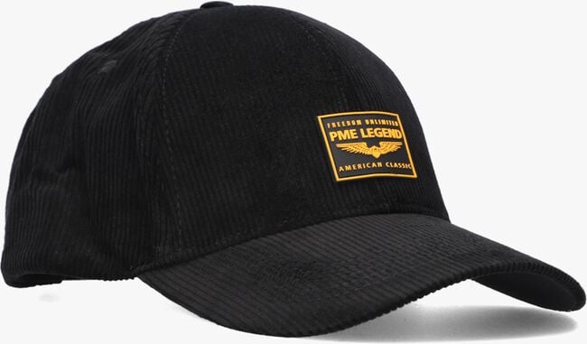 Schwarze PME LEGEND Kappe CORDUROY CAP WITH RUBBER BADGE - large
