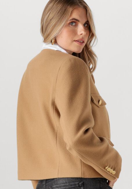 Braune TOMMY HILFIGER Jack CROP WOOL GOLD BUTTON JACKET - large