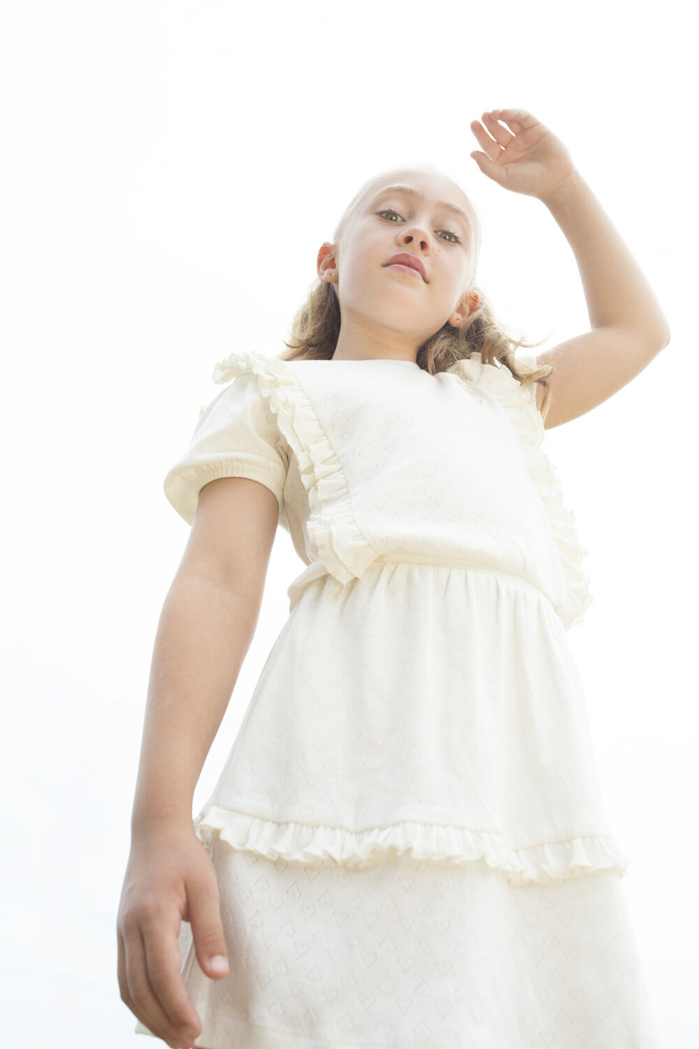 Nicht-gerade weiss MOODSTREET Minikleid FANCY DRESS WITH FRILLS AND PUFFED SLEEVES - large