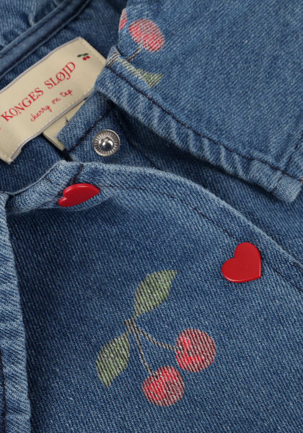 Blaue KONGES SLOJD Blusen MAGOT DENIM SHIRT GOTS - large