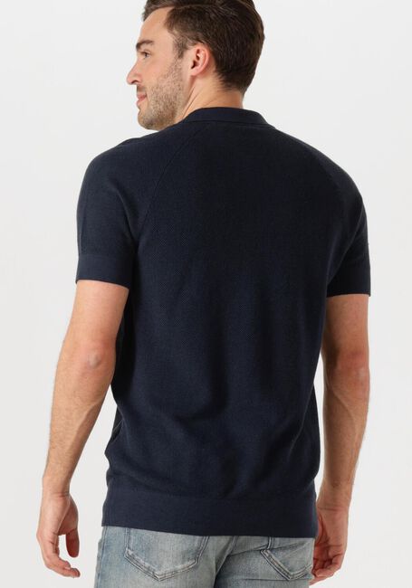 Dunkelblau LYLE & SCOTT Polo-Shirt LINEN BLEND KNITTED POLO - large