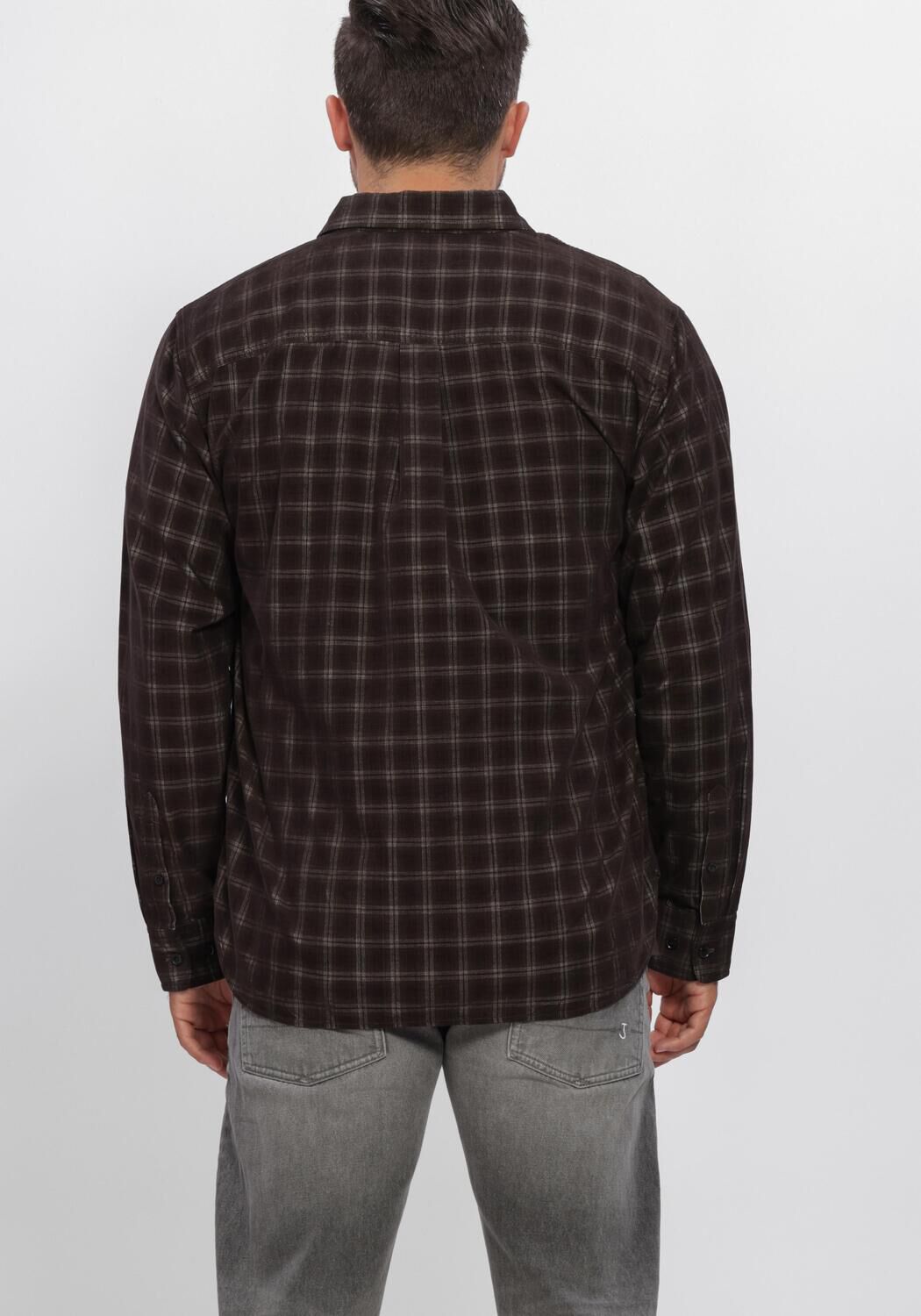 Braune BUTCHER OF BLUE Casual-Oberhemd JUDD CORD SMALL CHECK SHIRT - large