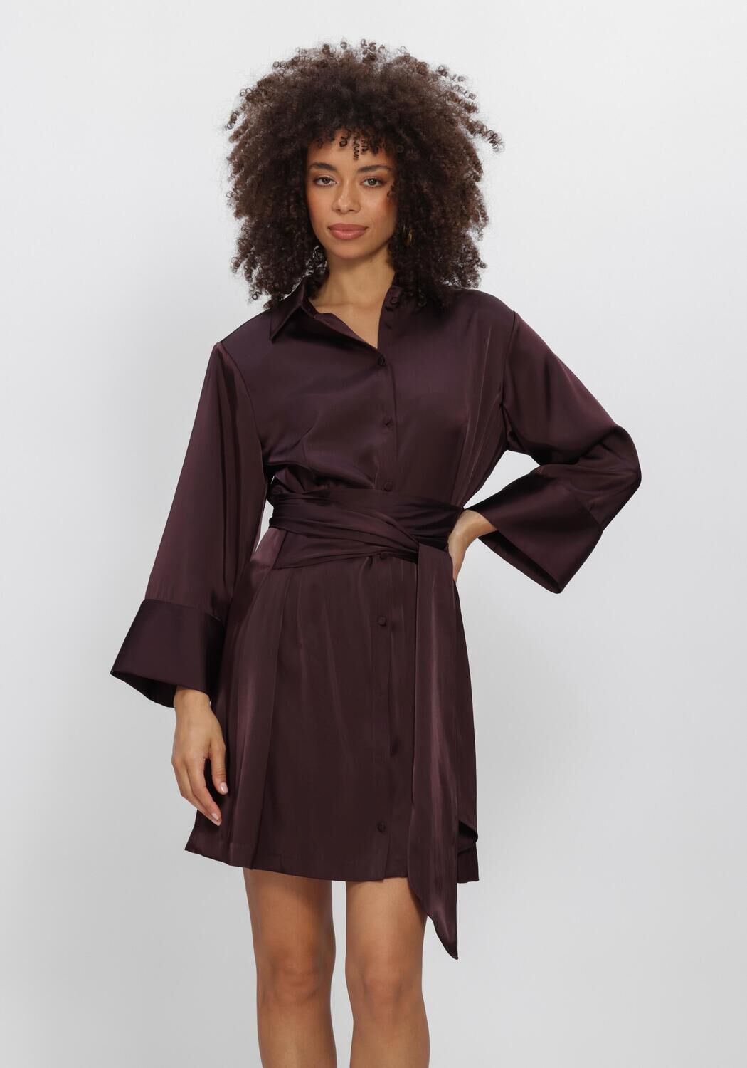 Bordeaux DANTE6 Minikleid NOANNE SATIN-WRAP DRESS - large
