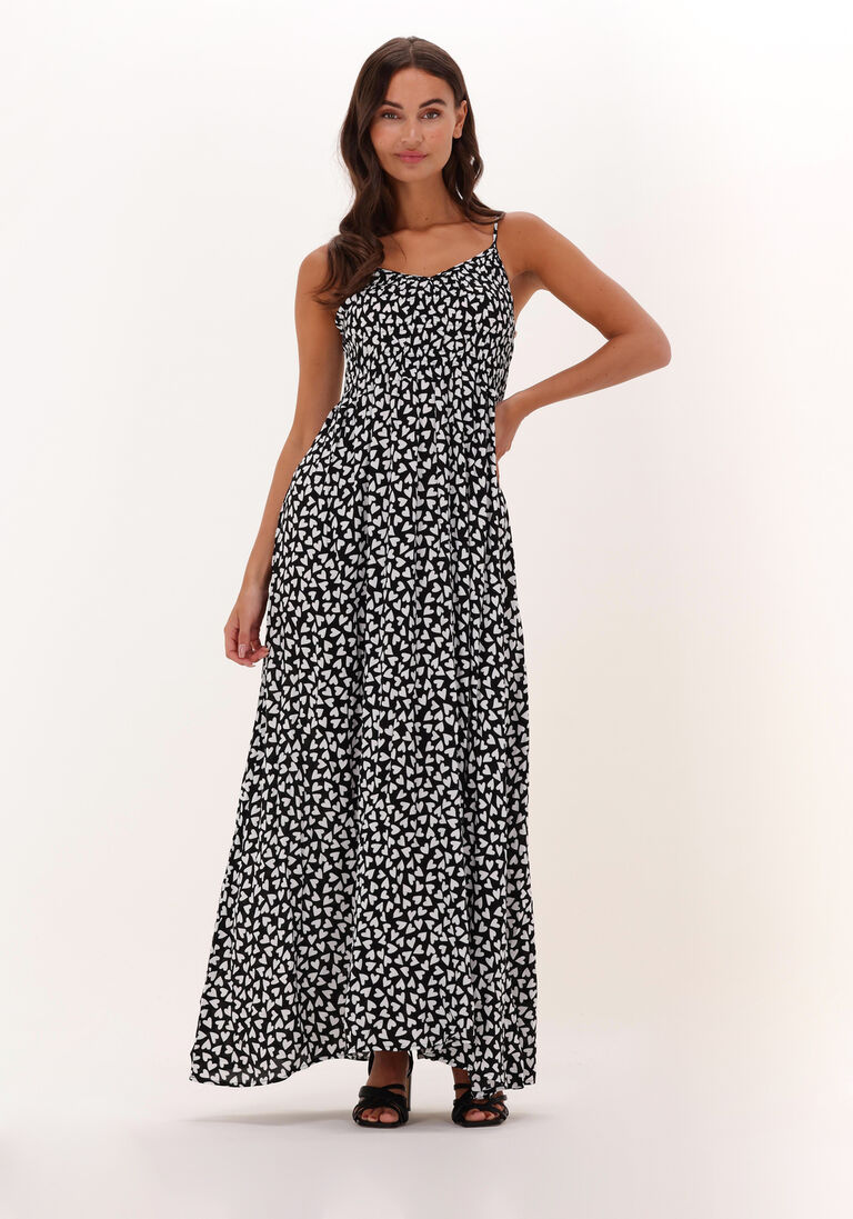 schwarze colourful rebel maxikleid sophie heart maxi smock dress