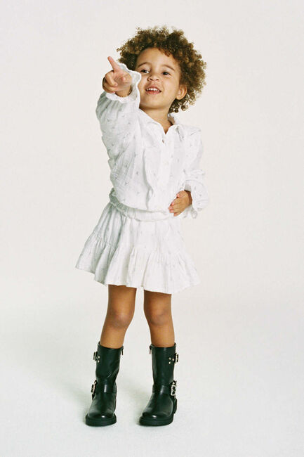 Weiße ALIX MINI Minirock WOVEN GLITTER BULL SKIRT - large