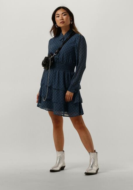 Blaue COLOURFUL REBEL Minikleid SACHA SMALL GEO MINI SHIRT DRESS - large
