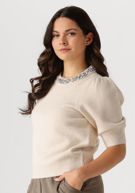 Ecru NEO NOIR Pullover MAIA STONE KNIT BLOUSE - large