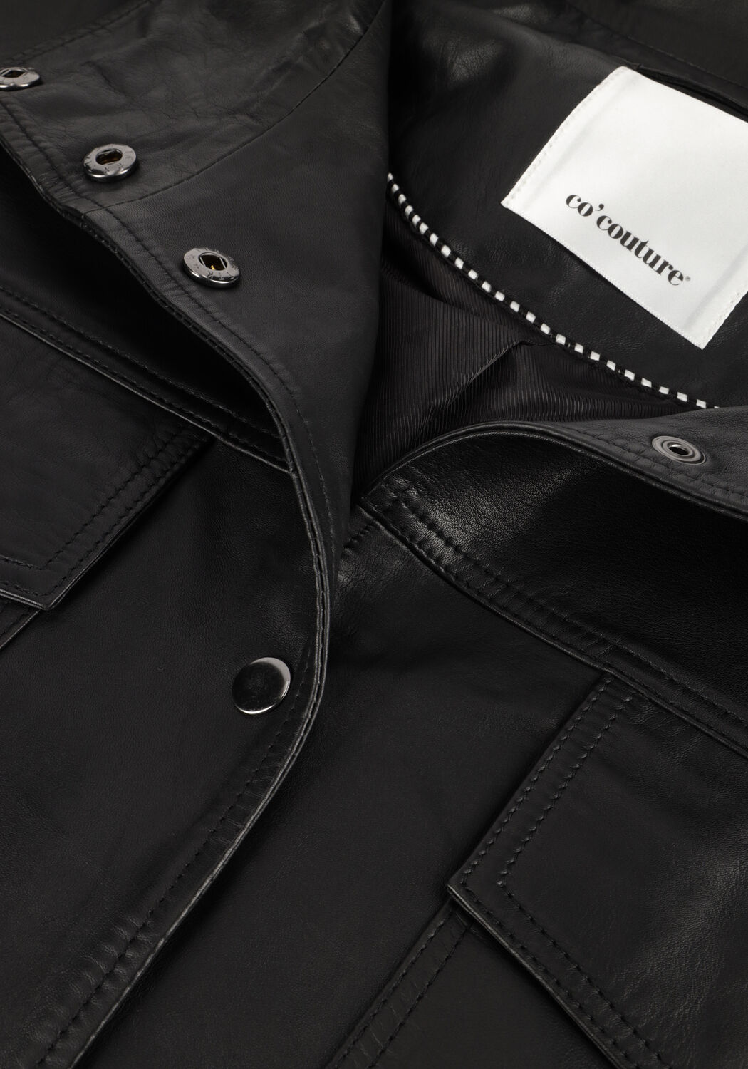 Schwarze CO'COUTURE Jacken PHOEBECC LEATHER BOX JACKET - large