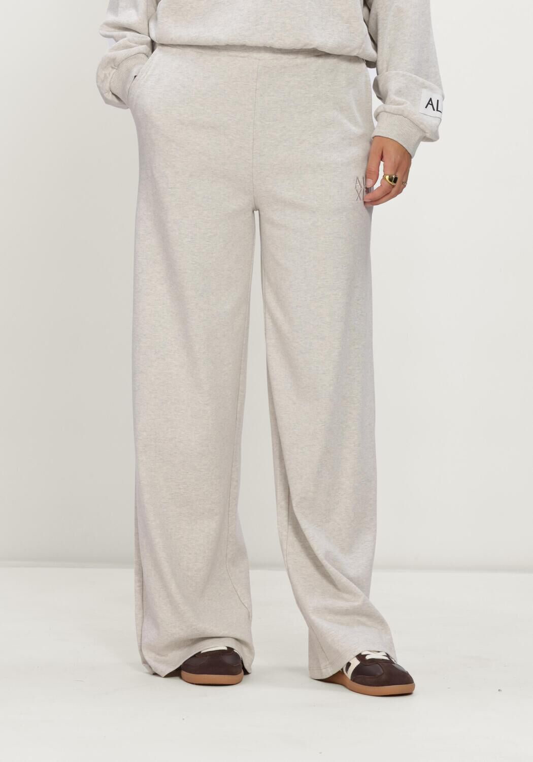 Graue ALIX THE LABEL Hosen LADIES KNITTED WIDE LEG PANTS - large
