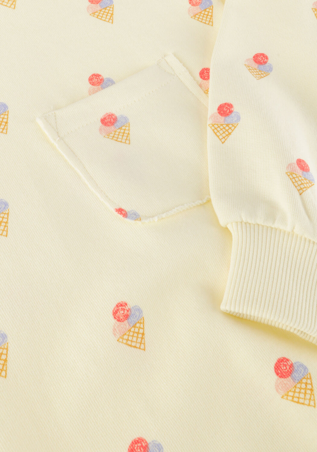 Ecru Sproet & Sprout Sweatshirt SWEATSHIRT POCKET ICE CREAM PRINT - large