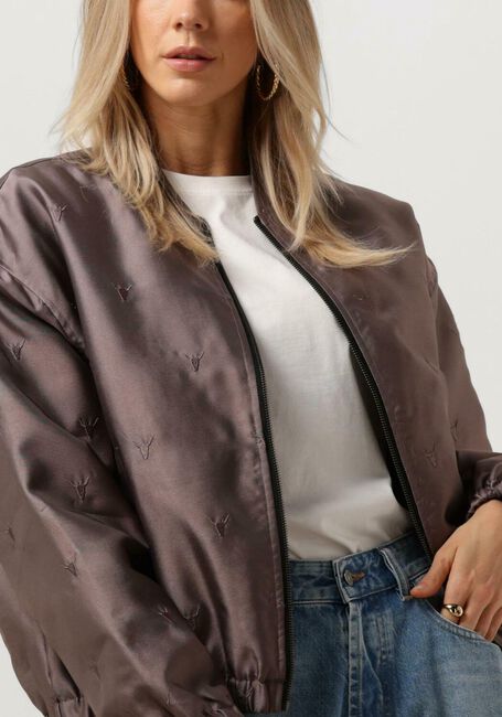 Bronzefarbene ALIX THE LABEL Jack LADIES WOVEN SHINY BULL BOMBER - large