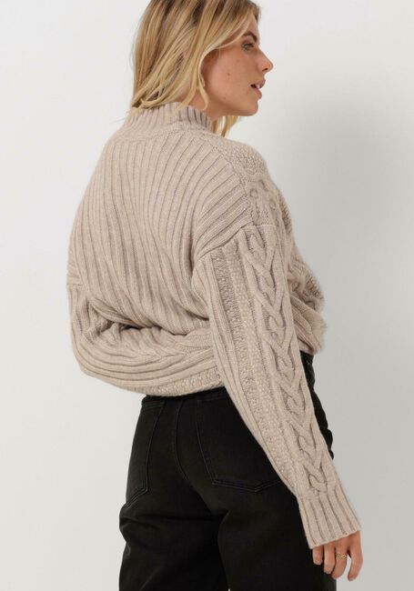 Sand CO'COUTURE Pullover JENESSE CABLE CROP KNIT - large