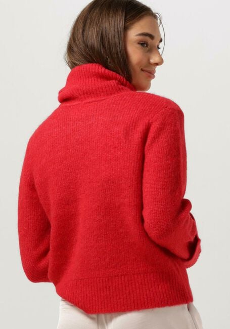Rote SELECTED FEMME Rollkragenpullover SLFSIA RAS LS KNIT ROLLNECK - large