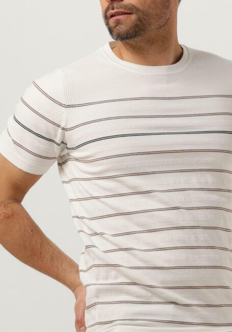 Weiße DSTREZZED T-shirt CREW S/S COTTON STRUCTURE STRIPE - large