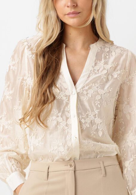 Weiße SUMMUM Blusen BLOUSE FLOWER LACE - large